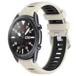 For Samsung Galaxy Watch3 45mm 22mm Sports Two-Color Steel Buckle Silicone Watch Band(Starlight+Black)