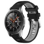 For Samsung Galaxy Watch 46mm 22mm Sports Two-Color Steel Buckle Silicone Watch Band(Black+Grey)