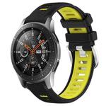 For Samsung Galaxy Watch 46mm 22mm Sports Two-Color Steel Buckle Silicone Watch Band(Black+Lime Green)