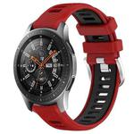For Samsung Galaxy Watch 46mm 22mm Sports Two-Color Steel Buckle Silicone Watch Band(Red+Black)