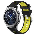 For Samsung Gear S3 Classic 22mm Sports Two-Color Steel Buckle Silicone Watch Band(Black+Lime Green)