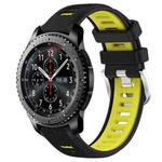 For Samsung Gear S3 Frontier 22mm Sports Two-Color Steel Buckle Silicone Watch Band(Black+Lime Green)