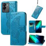 For Infinix Note 12 G96 Butterfly Love Flower Embossed Leather Phone Case(Blue)