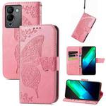 For Infinix Note 12 G96 Butterfly Love Flower Embossed Leather Phone Case(Pink)