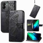 For Infinix Note 12 G96 Butterfly Love Flower Embossed Leather Phone Case(Black)