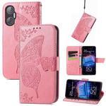 For Tecno Pova Neo 5G Butterfly Love Flower Embossed Leather Phone Case(Pink)