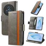 For Honor Magic5 CaseNeo Splicing Dual Magnetic Buckle Leather Phone Case(Gray)