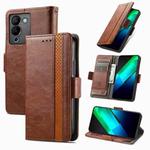 For Infinix Note 12 G96 CaseNeo Splicing Dual Magnetic Buckle Leather Phone Case(Brown)