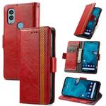 For Kyocera Android One S10 CaseNeo Splicing Dual Magnetic Buckle Leather Phone Case(Red)