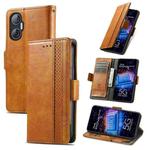 For Tecno Pova Neo 5G CaseNeo Splicing Dual Magnetic Buckle Leather Phone Case(Khaki)