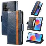 For ZTE Blade A52 CaseNeo Splicing Dual Magnetic Buckle Leather Phone Case(Blue)