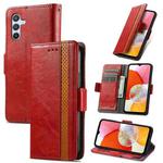For Samsung Galaxy A14 4G CaseNeo Splicing Dual Magnetic Buckle Leather Phone Case(Red)