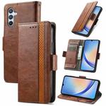 For Samsung Galaxy A34 5G CaseNeo Splicing Dual Magnetic Buckle Leather Phone Case(Brown)