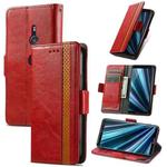 For Sony Xperia XZ3 CaseNeo Splicing Dual Magnetic Buckle Leather Phone Case(Red)