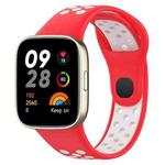 For Redmi Watch 3 Sports Two-Color Silicone Watch Band(Red+White)