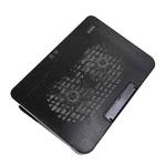 N99 USB Dual Fan Hollow Carved Design Heat Dissipation Laptop Cooling Pad(Black)