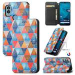 For Kyocera Android One S10 CaseNeo Colorful Magnetic Leather Phone Case(Rhombus Mandala)