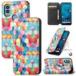 For Kyocera Android One S10 CaseNeo Colorful Magnetic Leather Phone Case(Magic Space)