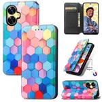For Realme C55 CaseNeo Colorful Magnetic Leather Phone Case(Colorful Cube)
