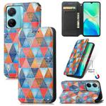 For vivo S15e CaseNeo Colorful Magnetic Leather Phone Case(Rhombus Mandala)