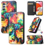 For Samsung Galaxy A14 4G CaseNeo Colorful Magnetic Leather Phone Case(Colorful Cloud)