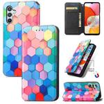 For Samsung Galaxy A14 4G CaseNeo Colorful Magnetic Leather Phone Case(Colorful Cube)