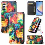 For Samsung Galaxy A34 5G CaseNeo Colorful Magnetic Leather Phone Case(Colorful Cloud)