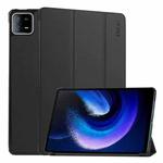 For Xiaomi Pad 6 / Pad 6 Pro ENKAY Tri-fold Custer Texture Leather Stand Smart Case(Black)