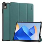 For Huawei MatePad 11 2023 ENKAY Tri-fold Custer Texture Leather Stand Smart Case(Dark Green)