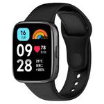 For Redmi Watch 3 Lite Sports Solid Color Silicone Replacement Watch Band(Black)