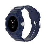 For Google Pixel Watch JUNSUNMAY Integrated TPU Adjustable Elastic Watch Band(Dark Blue)