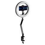 Apexel FL20 10 Inch LED Ring Light Foldable Metal Swing Arm Desk Lamp with Stand & Phone Holder