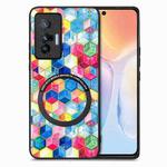 For vivo X70 Colored Drawing Leather Skin Magnetic Back Cover Phone Case(Magic Space)