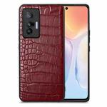 For vivo X70 Crocodile Grain Leather Back Cover Phone Case(Red)