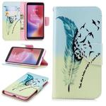 Colored Drawing Pattern Horizontal Flip Leather Case for Xiaomi Redmi 6 & 6A, with Holder & Card Slots & Wallet(Feather Bird)