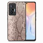 For vivo X70 Snakeskin Leather Back Cover Phone Case(Gray)