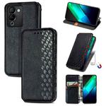 For Infinix Note 12 G96 Cubic Grid Pressed Magnetic Leather Phone Case(Black)