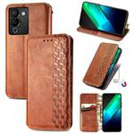 For Infinix Note 12 G96 Cubic Grid Pressed Magnetic Leather Phone Case(Brown)
