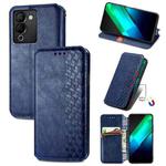 For Infinix Note 12 G96 Cubic Grid Pressed Magnetic Leather Phone Case(Blue)