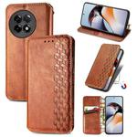 For OnePlus Ace 2 Cubic Grid Pressed Magnetic Leather Phone Case(Brown)