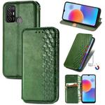 For ZTE Blade A52 Cubic Grid Pressed Magnetic Leather Phone Case(Green)