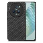 For Honor Magic5 Pro Carbon Fiber Texture Leather Back Cover Phone Case(Black)