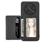 For Honor Magic4 Lite Carbon Fiber Magnetic Card Bag Phone Case(Black)