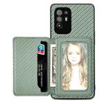 For OPPO A94 5G Carbon Fiber Magnetic Card Bag Phone Case(Green)