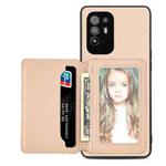 For OPPO A94 5G Carbon Fiber Magnetic Card Bag Phone Case(Khaki)