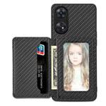 For OPPO Reno8 T 5G Carbon Fiber Magnetic Card Bag Phone Case(Black)