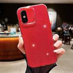 For iPhone X / XS Jelly Glitter Solid Color TPU Phone Case(Red)