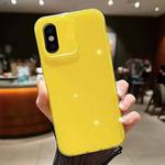 For iPhone X / XS Jelly Glitter Solid Color TPU Phone Case(Yellow)