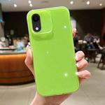 For  iPhone XR Jelly Glitter Solid Color TPU Phone Case(Fluorescent Green)