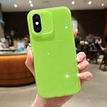 For iPhone XS Max Jelly Glitter Solid Color TPU Phone Case(Fluorescent Green)